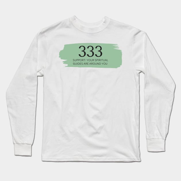 333 Angel Number green Long Sleeve T-Shirt by anrockhi